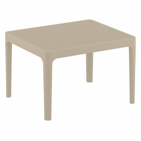 FINE-LINE 24 in. Sky Side Table  Taupe FI2845384